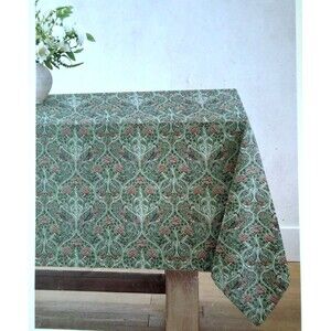 Morris & Co Seasons by May Tablecloth English Garden Green Floral 60x102 Inches
